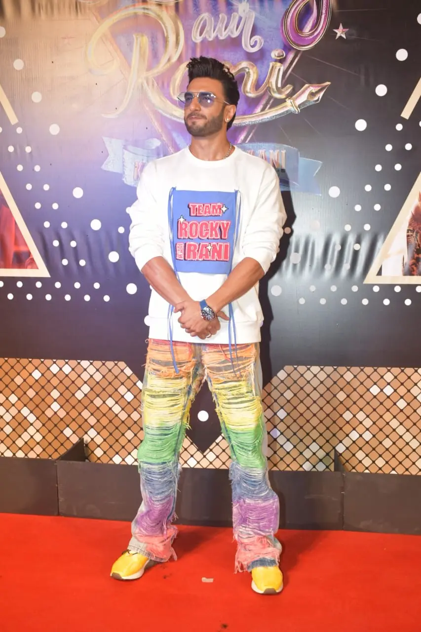  True to his unique style, Ranveer made a bold fashion statement, showcasing his love for experimenting with fashion.